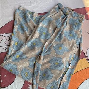 Wide leg floral pants